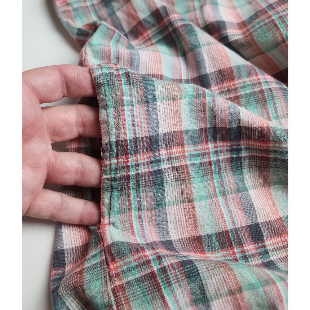Prana Shirt Womens XL Bora Bay Gina Plaid pink green half button-up western - Picture 7 of 12